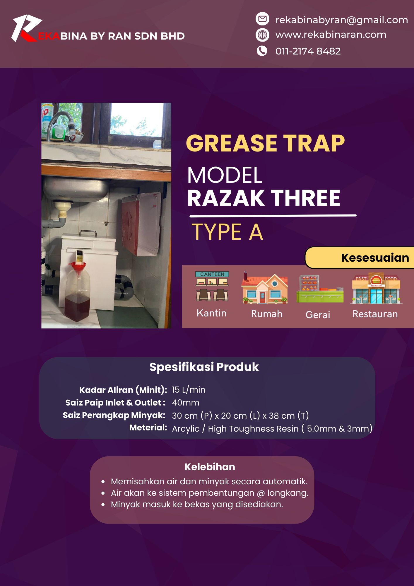 Grease Trap Model 3 Type A